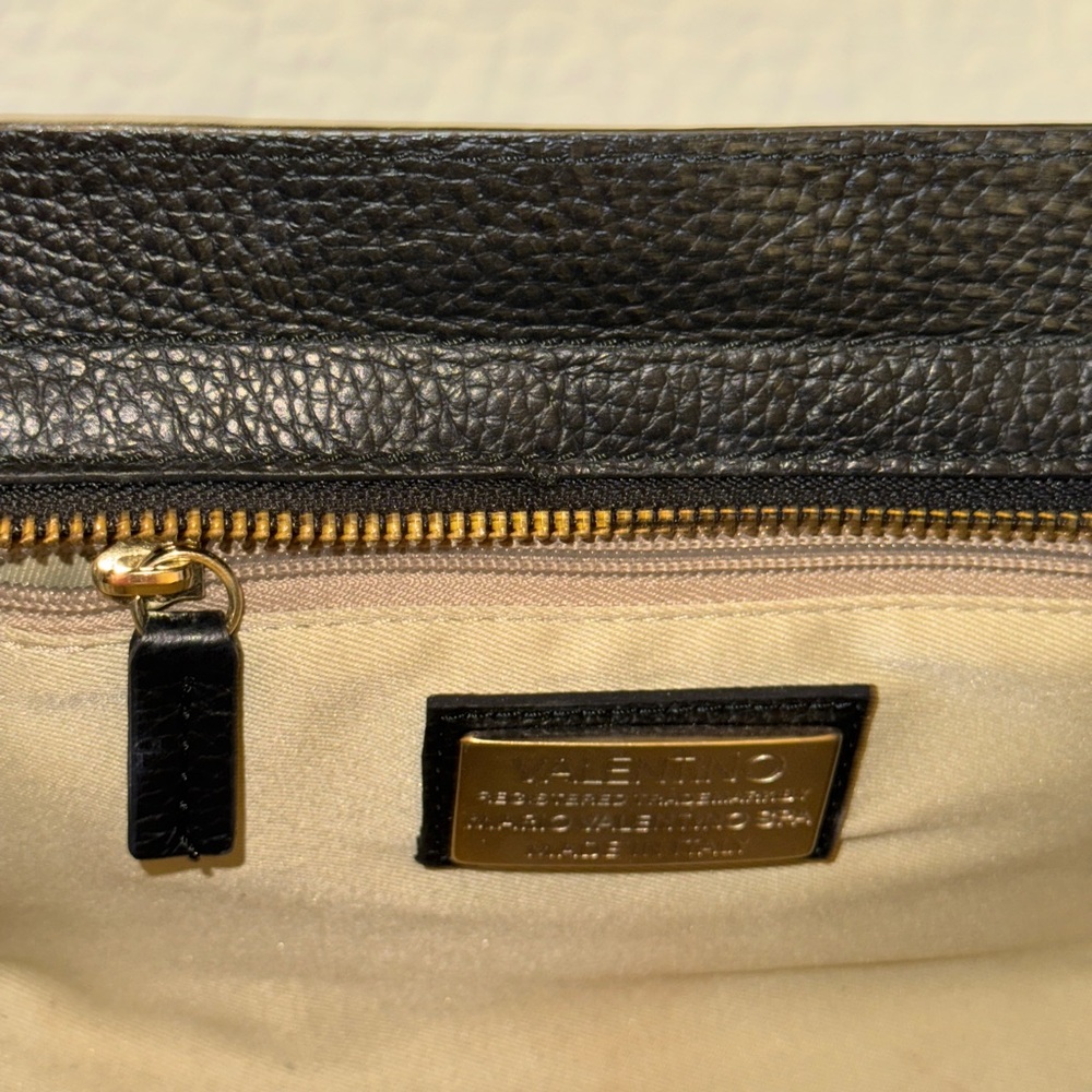 Valentino by Mario Valentino - Black Crossbody Bag with Gold Studs - Picture 3 of 4